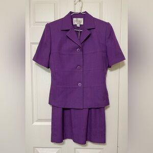Elegant Women's Purple Blazer and Skirt Set